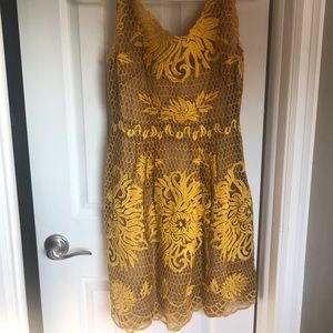 Yellow- Gold Anthropologie Dress